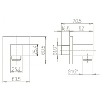 Paini Шланговое подключение, латунь, цвет: черный матовый 50YO503PQ