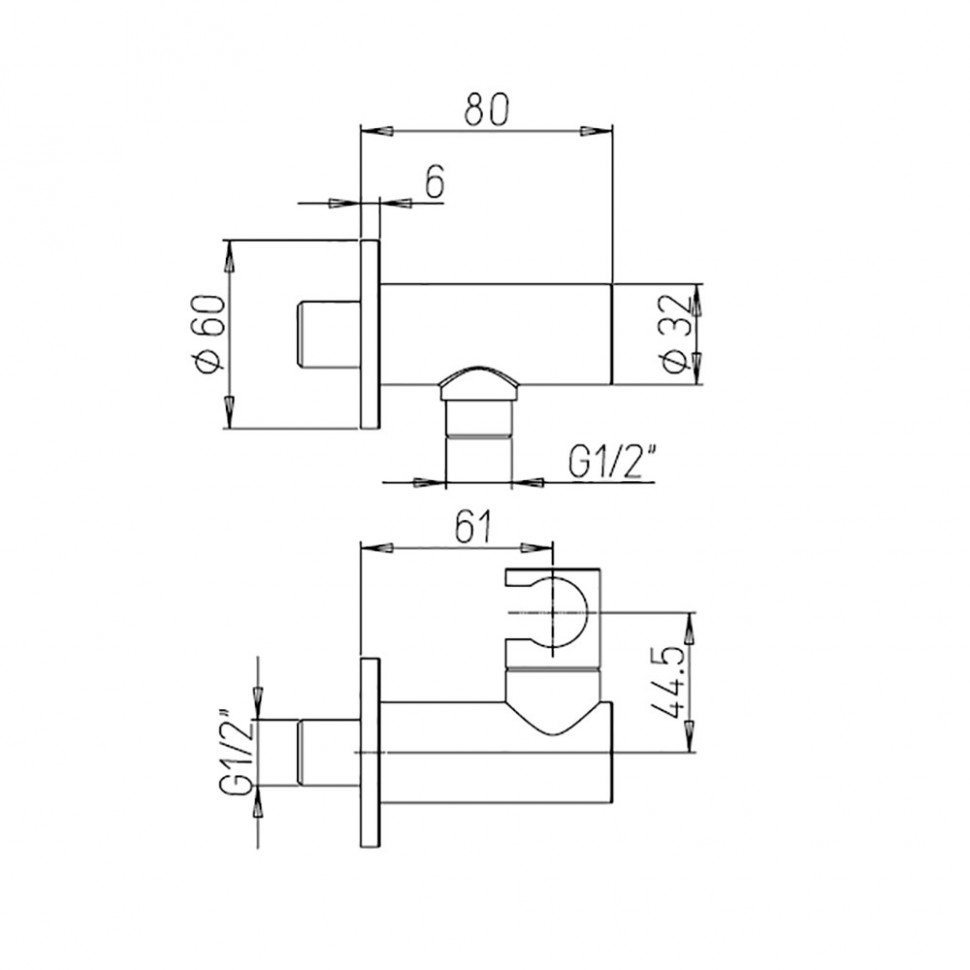 Paini Шланговое подключение с держателем для лейки, латунь, цвет: хром 50CR480T