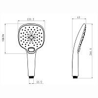 Paini Pescara Душевая лейка 3 режима, цвет: хром PSCR155F3D120