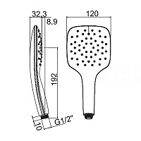 Paini Pescara Душевая лейка, 1 режим, пластик, цвет: хром PSCR155