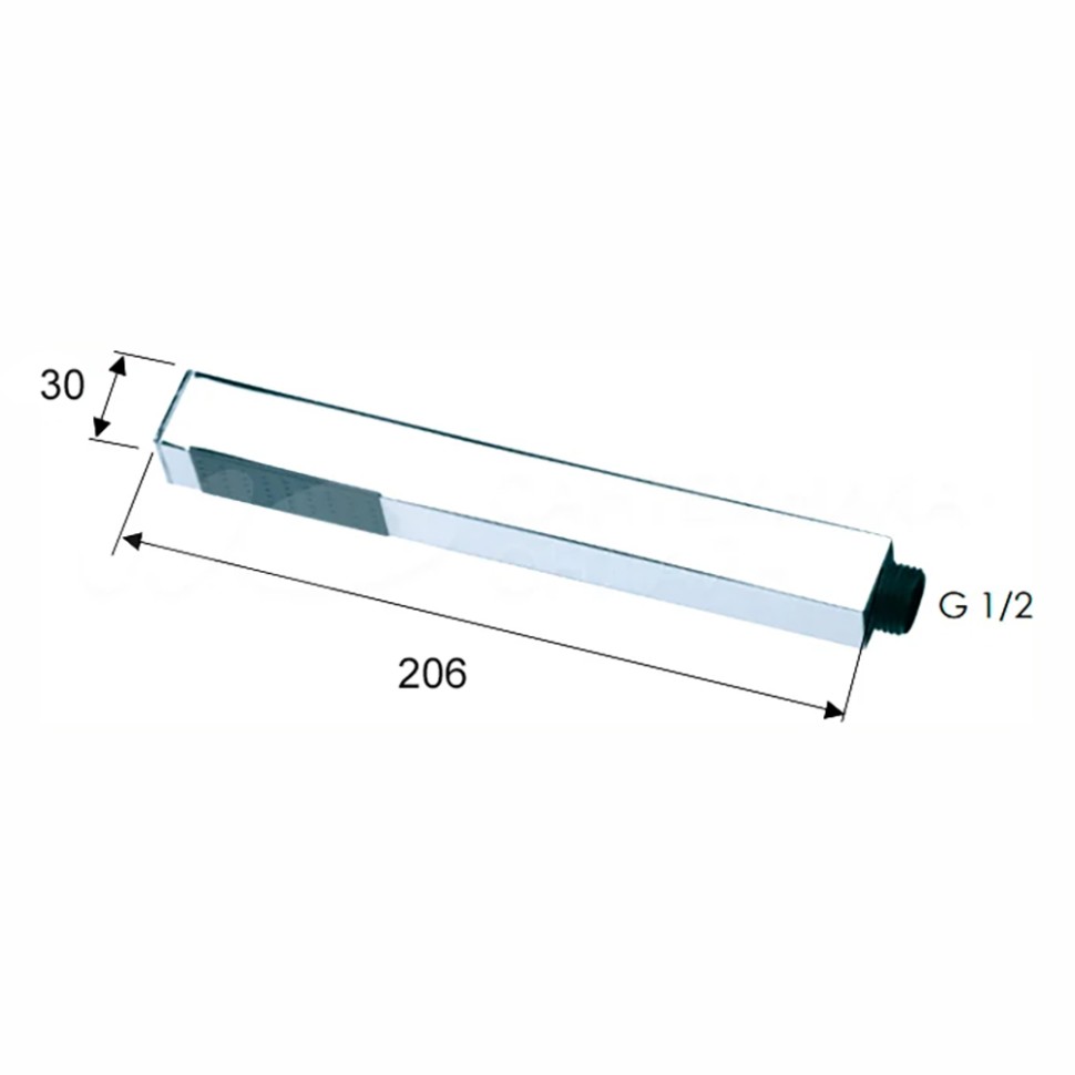 Paini Quadra Душевая лейка, 1 вид струи, латунь, цвет: хром 53CR155AO