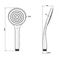 Paini Torino Душевая лейка, 1 режим, латунь, цвет: черный матовый TRYO155