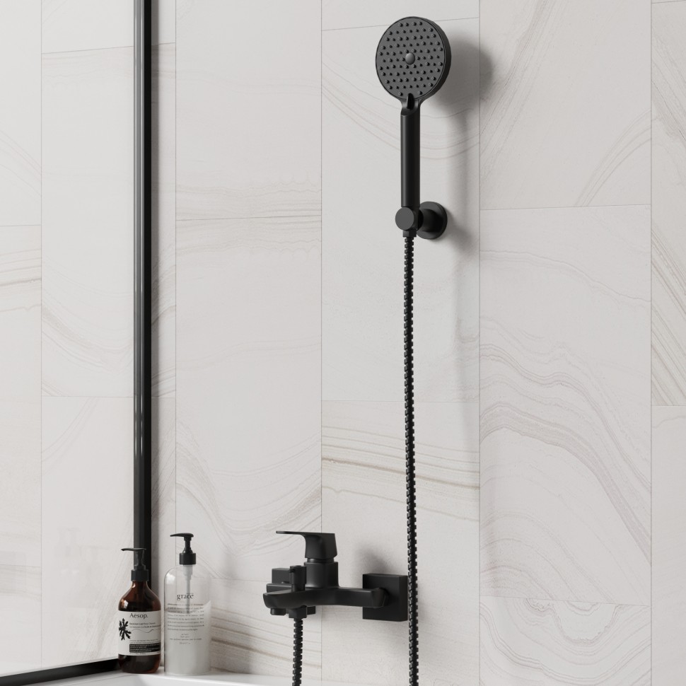 Paini Torino Душевая лейка, 3 режима, латунь, цвет: черный матовый TRYO155F3D110