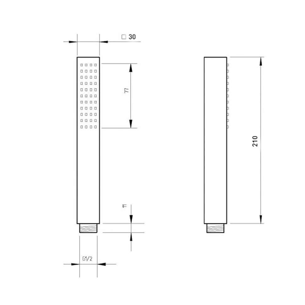 Paini Душевая лейка, 1 режим, латунь, цвет: черный брашированный 53PZ155QQ