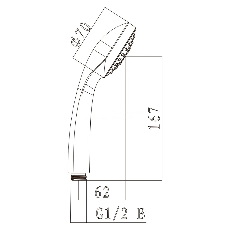 Paini Душевая лейка, 1 вид струи, пластик, цвет: хром 53CR155PP