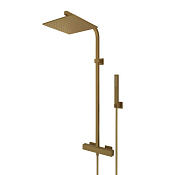 Paini Dax-r-dax Душевая стойка: термостат, ручной душ, шланг, верхний душ 25 см, цвет: золото браш 84PJ689TH