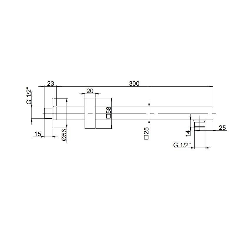 Paini Кронштейн настенный 40 см, цвет: черный брашированный 50PZ745QQ30