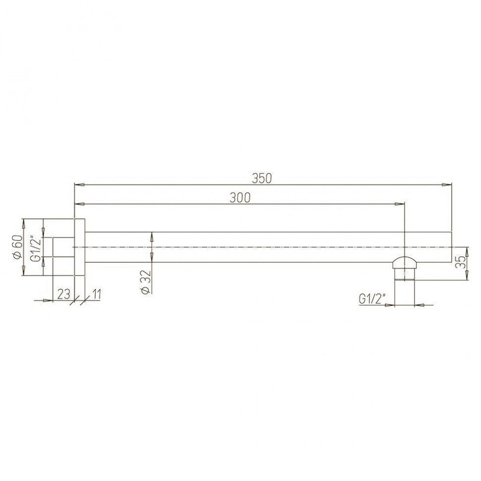 Paini Кронштейн настенный 35 см, цвет: никель брашированный 50PW745TT35