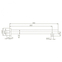 Paini Кронштейн настенный 35 см, цвет: никель брашированный 50PW745TT35