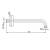 Paini Кронштейн настенный 40 см, цвет: хром 50CR745T140BI