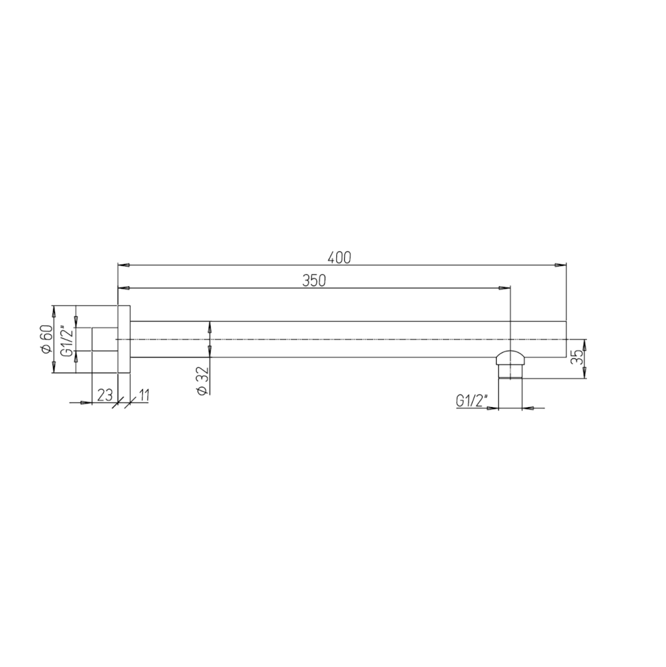 Paini Кронштейн настенный 40 см, цвет: черный матовый 50YO745TCT440BI