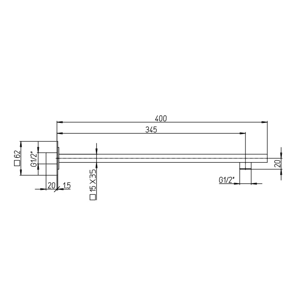 Paini Кронштейн настенный 40 см, цвет: черный брашированный 50PZ745T540BI