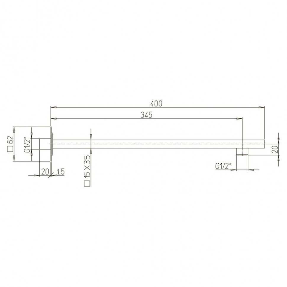 Paini Кронштейн настенный 40 см, цвет: хром 50CR745T540BI