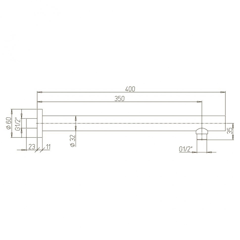 Paini Кронштейн настенный 40 см, цвет: хром 50CR745T440BI