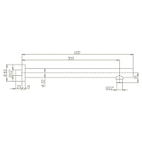Paini Кронштейн настенный 40 см, цвет: хром 50CR745T440BI