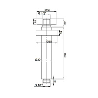 Paini Кронштейн потолочный, 15 см, цвет: черный брашированный 50PZ744T615BI