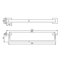 Paini Dax-r-dax Полотенцедержатель, 54 см, подвесной, цвет: хром 84CR002