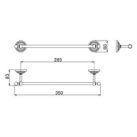Paini Duomo Полотенцедержатель, 35 см, подвесной, цвет: хром 88CR001