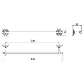 Paini Duomo Полотенцедержатель, 50 см, подвесной, цвет: хром 88CR002