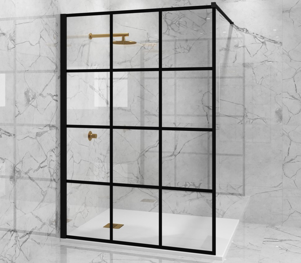 Paini Душевая перегородка 100x195 рисунок решетка PAINI-WalkIN100G