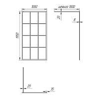 Paini Душевая перегородка 100x195 рисунок решетка PAINI-WalkIN100G