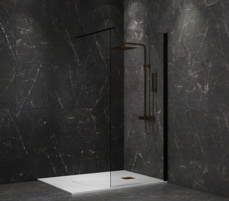 Paini Душевая перегородка 100x195 стекло прозрачное PAINI-WalkIN100C