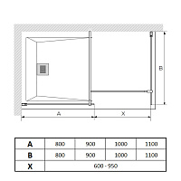 Paini Душевая перегородка 100x195 стекло прозрачное PAINI-WalkIN100C