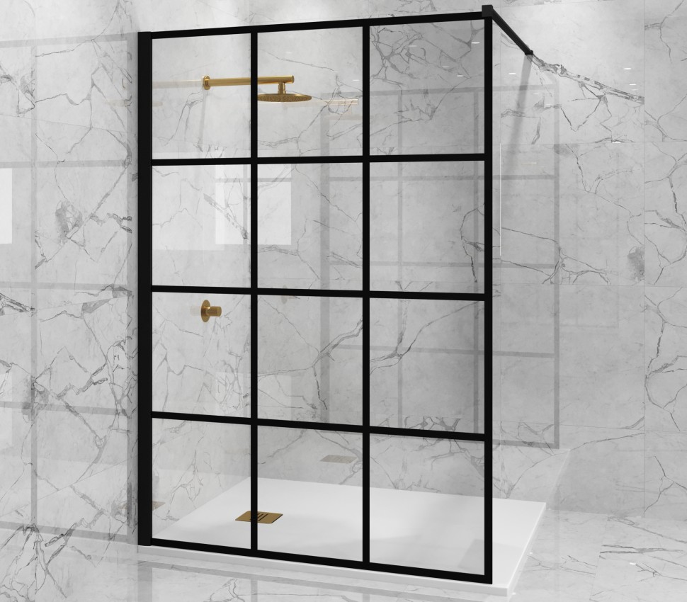 Paini Душевая перегородка 110x195 рисунок решетка PAINI-WalkIN110G