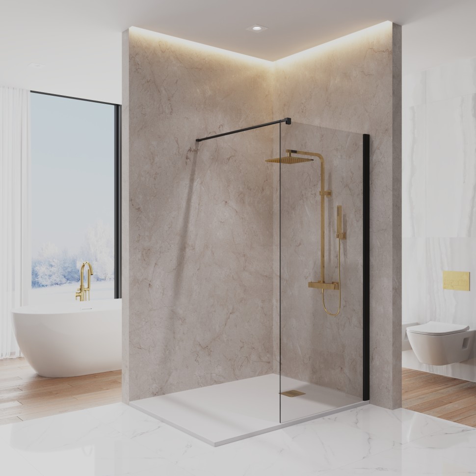 Paini Душевая перегородка 90x195 стекло прозрачное PAINI-WalkIN90C