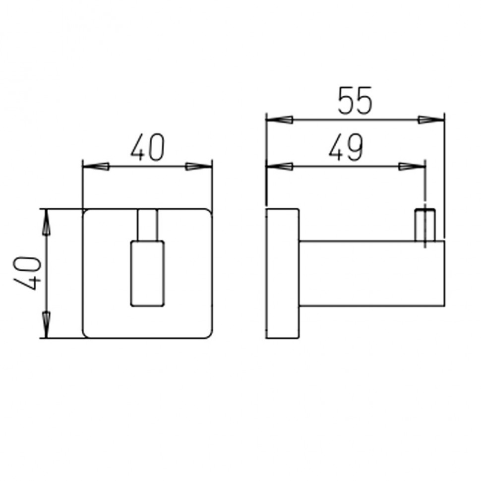 Paini Dax-DaxR Крючок для халата, квадратный, цвет: хром 84CR011