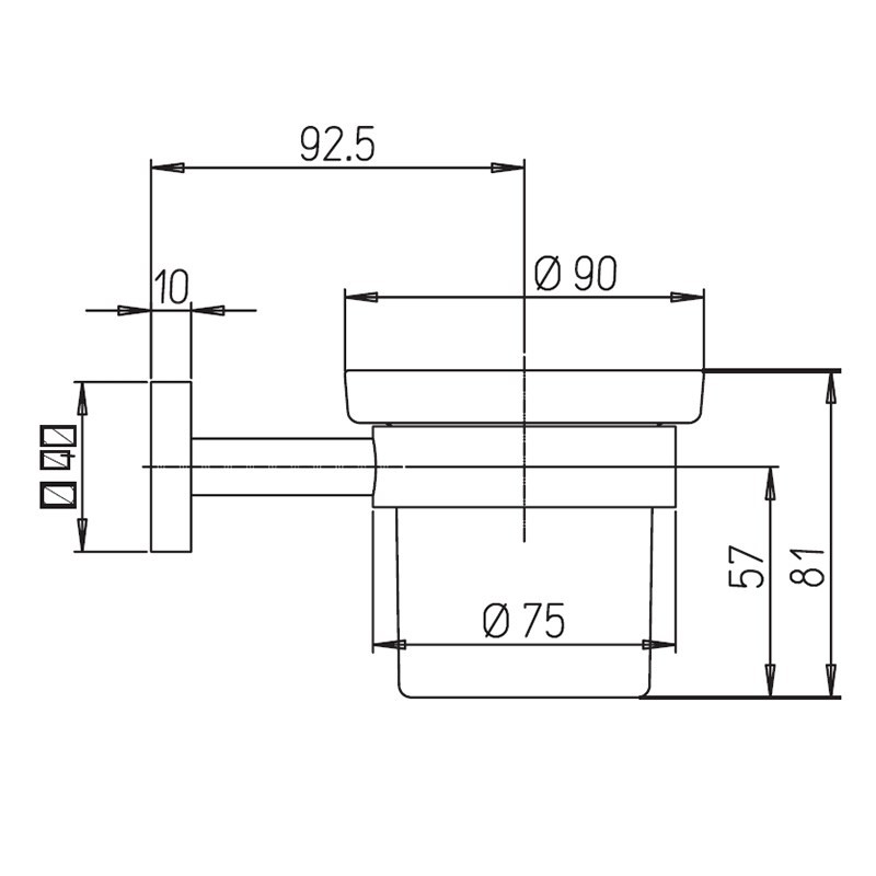 Paini Pixel Стакан с держателем, стекло, цвет: хром 81CR041BI