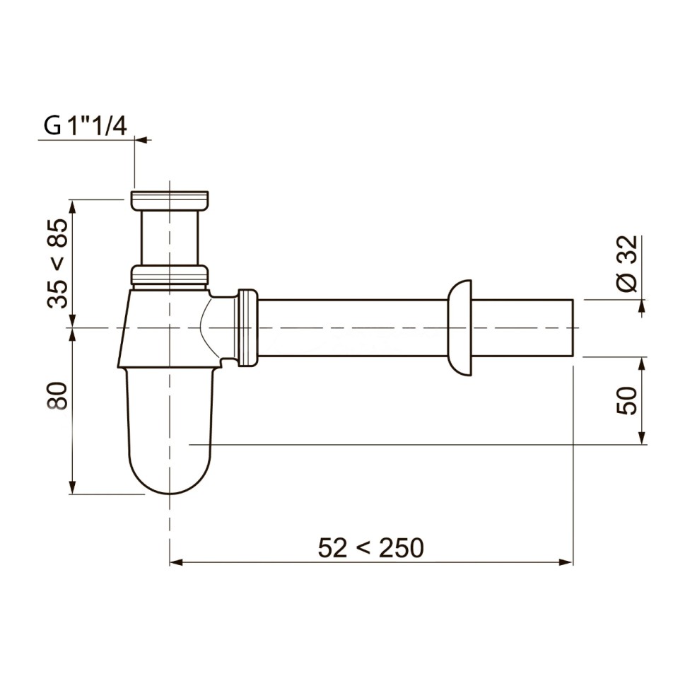 Paini Roma Сифон для раковины латунный, цвет: хром 02CR849L
