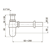 Paini Roma Сифон для раковины латунный, цвет: хром 02CR849L