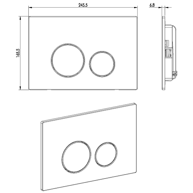 Boheme Кнопка смыва для инсталляции, 2 режима, нержавеющая сталь, цвет: gold 649-G