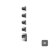 Almar High Flow Kuky Термостат для душа, внешняя часть на 4 потребителя, цвет: brushed gun metal E180004.GM