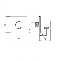 Almar Square Шланговое подключение для лейки с держателем, цвет: nickel brushed E095036.NB
