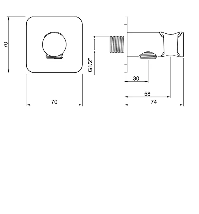 Almar Kuky Шланговое подключение для лейки с держателем, цвет: brushed copper E095041.CO
