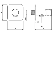 Almar Kuky Шланговое подключение для лейки с держателем, цвет: brushed copper E095041.CO