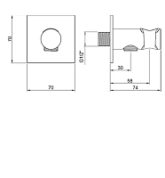 Almar Square Шланговое подключение для лейки с держателем, цвет: brushed copper E095039.CO