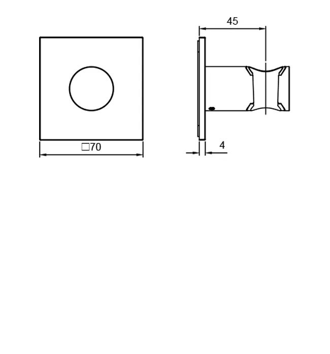 Almar Square Держатель душевой лейки на стену из латуни, цвет: brushed high brass E120013.HB