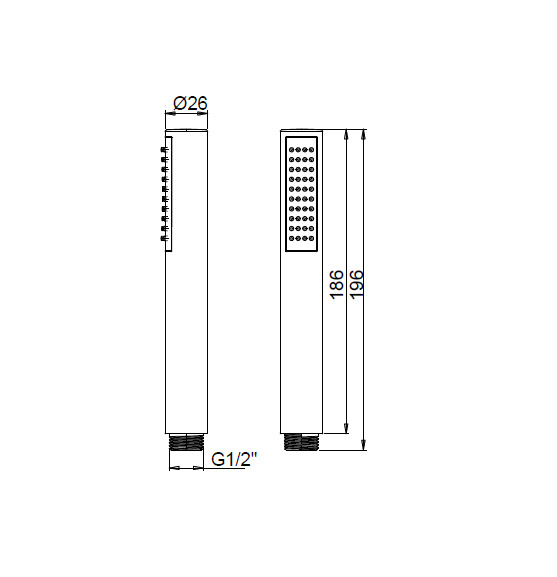 Almar Skinny Ручной душ, 1 режим, цвет: matt black E082019.MB