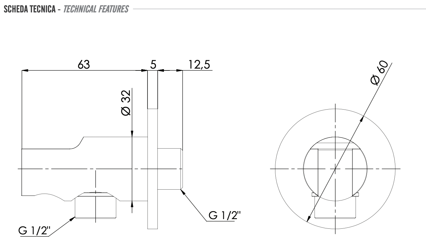 Remer Шланговое подключение с держателем душа, цвет: rame spazzolato 337MRP