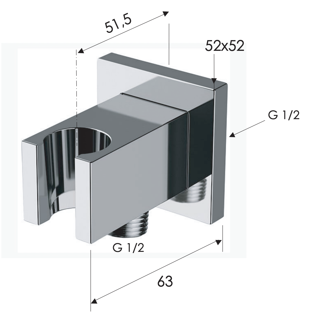 Remer Шланговое подключение с держателем душа, цвет: visual inox 337QXV