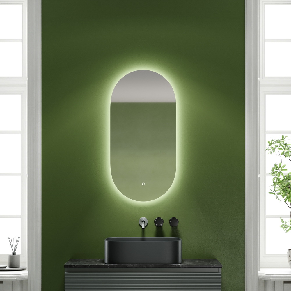 Sancos Oval Зеркало с подсветкой 45х90h см, сенсорный выключатель OV45C