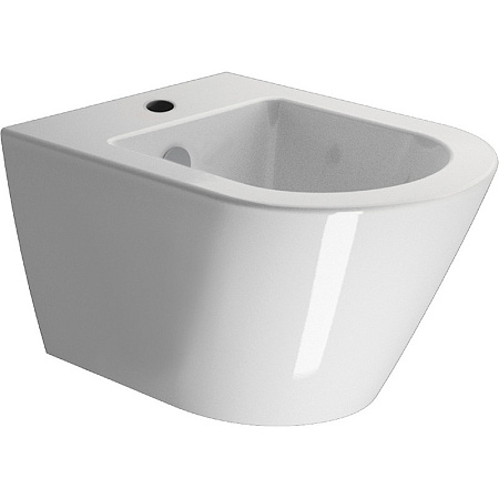 GSI Kube X Биде подвесное, 1 отверстие под смеситель, перелив, с крепежом, цвет: белый глянцевый 9464FR2111
