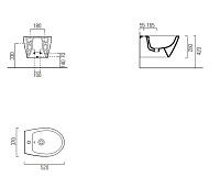 GSI Modo Биде подвесное с 1 отверстием под смеситель и переливом, с крепежом, цвет: белый глянцевый 9864FR2111