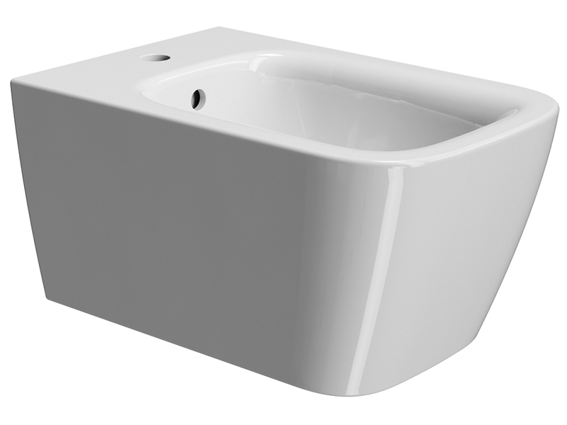 GSI Nubes Биде подвесное, 1 отверстие под смеситель, перелив, с крепежом, цвет: белый глянцевый 9665FR2111