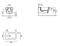 GSI Nubes Биде подвесное, 1 отверстие под смеситель, перелив, с крепежом, цвет: белый глянцевый 9665FR2111