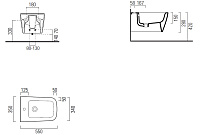 GSI Nubes Биде подвесное с 1 отверстием под смеситель и переливом, с крепежом, цвет: ardesia opaco 9665FR2126