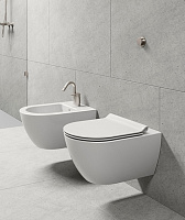 GSI Pura Биде подвесное с 1 отверстием под смеситель и переливом, с крепежом, цвет: белый глянцевый 8865FR2111